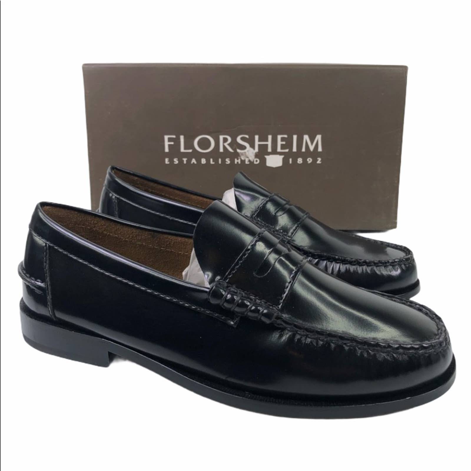 Florsheim Berkeley Black Penny Loafer Shoes Size 8EEE