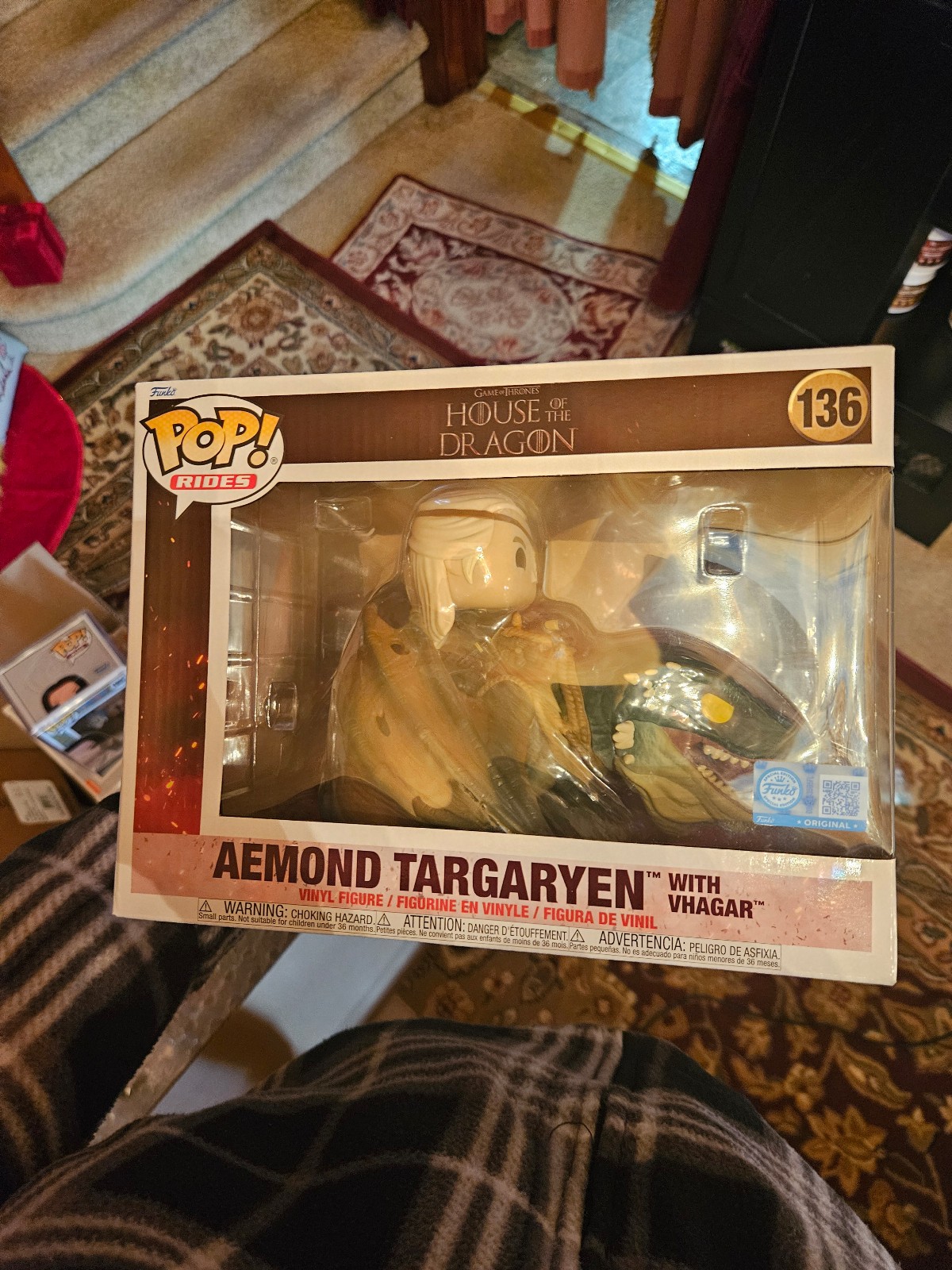 Funko Pop game of thrones house of the Dragon ameond targaryen with vhgar