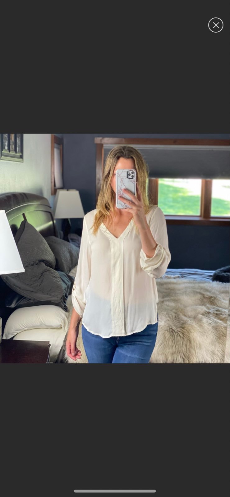 Marty M 100% Silk Blouse, Small