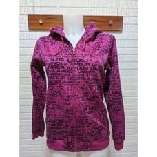 Under Armour Women's Pink & Black Zip-Up Long-Sleeve Hoodie Jacket Size S/M