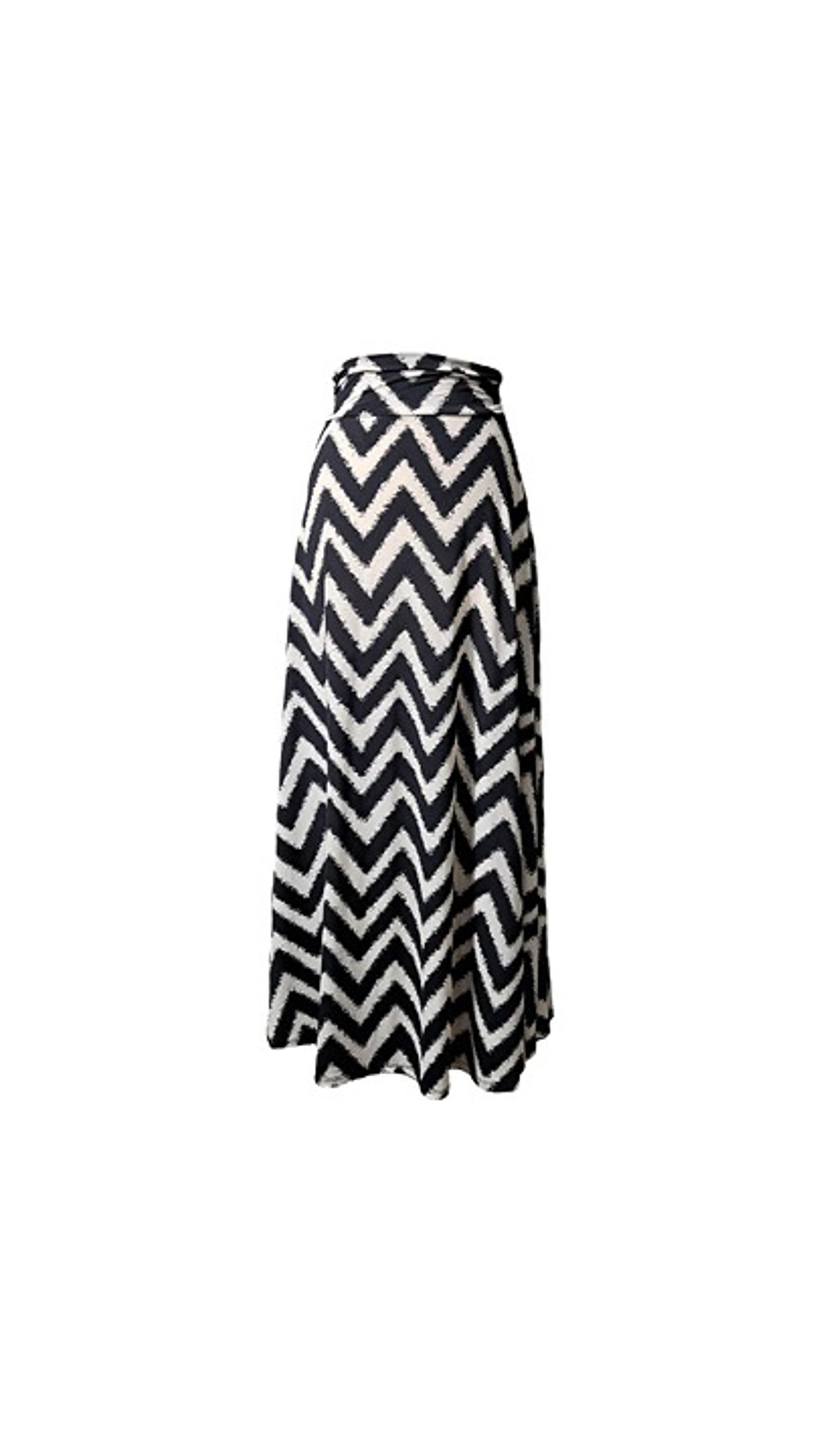 MONO B Stretchy Chevron Print Maxi Skirt - Medium