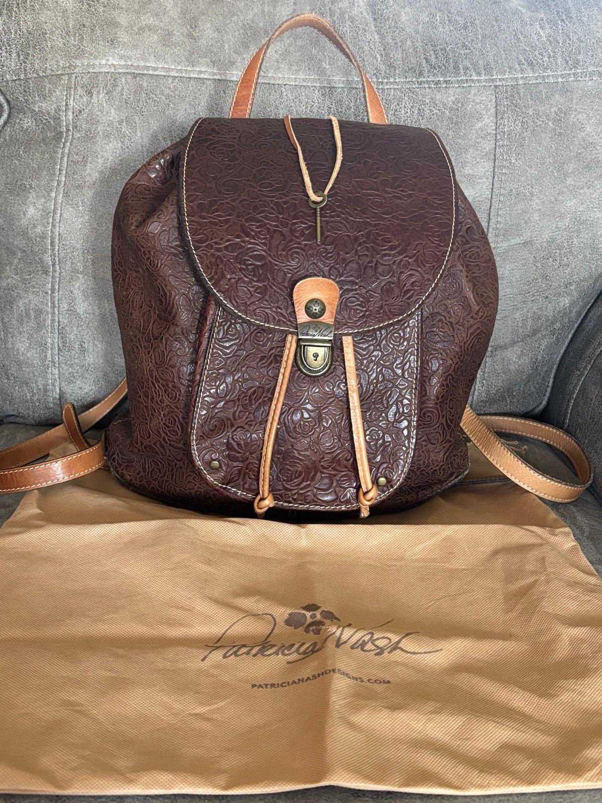 Patricia Nash-Casape Backpack-Vintage Rose in Rust-RETIRED Piece-NEW