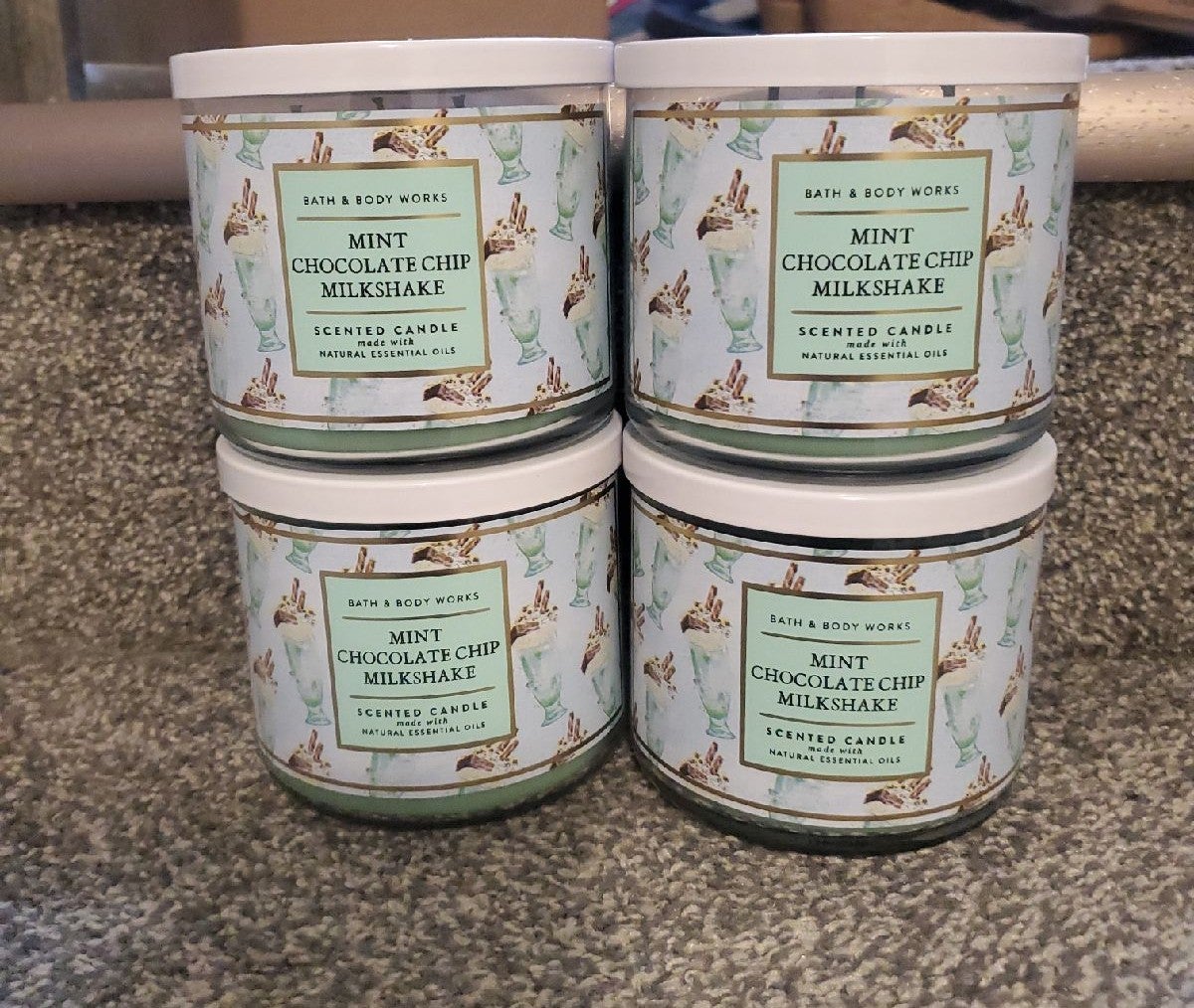 Mint chocolate chip milkshake candles