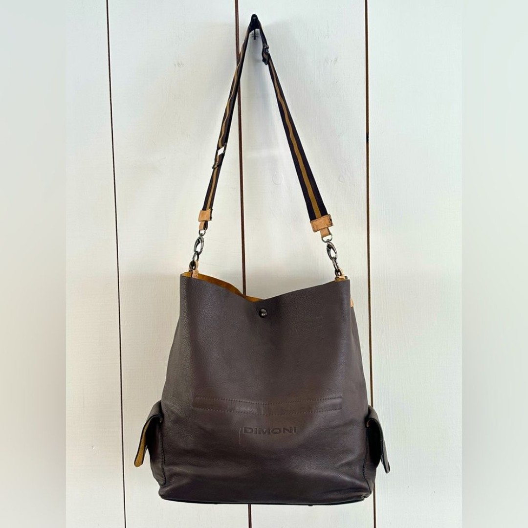 Dimoni Leather Hobo Bag in Chocolate Brown Made in Spain