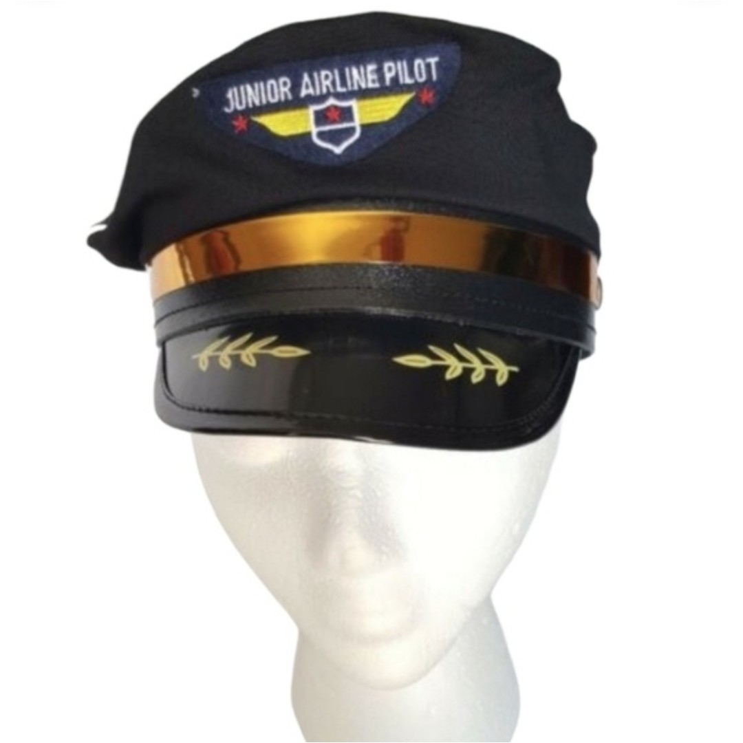 Royal Junior Airline Pilot Play Hat black adjustable youth Royal Junior Airline Pilot Play Hat black adjustable youth