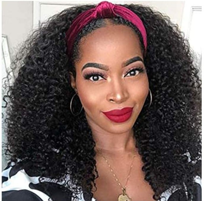 18 Inch , Curly Headband Wig
