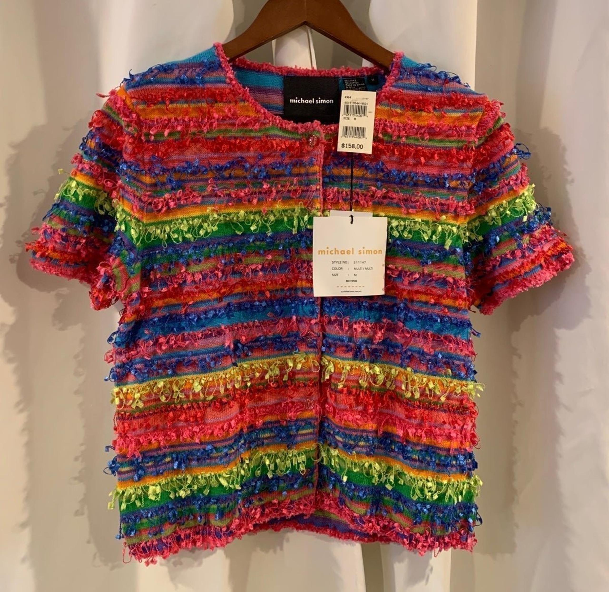Michael Simon Rainbow Sweater size Medium