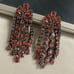 Amber Color Crackled Crystal CZ Statement Earrings, Orange Crystal Earrings