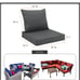 Favoyard Outdoor Seat Cushion Set 24 x 24 Inch Waterproof & Fade Resistant Gray
