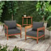 Favoyard Outdoor Seat Cushion Set 24 x 24 Inch Waterproof & Fade Resistant Gray