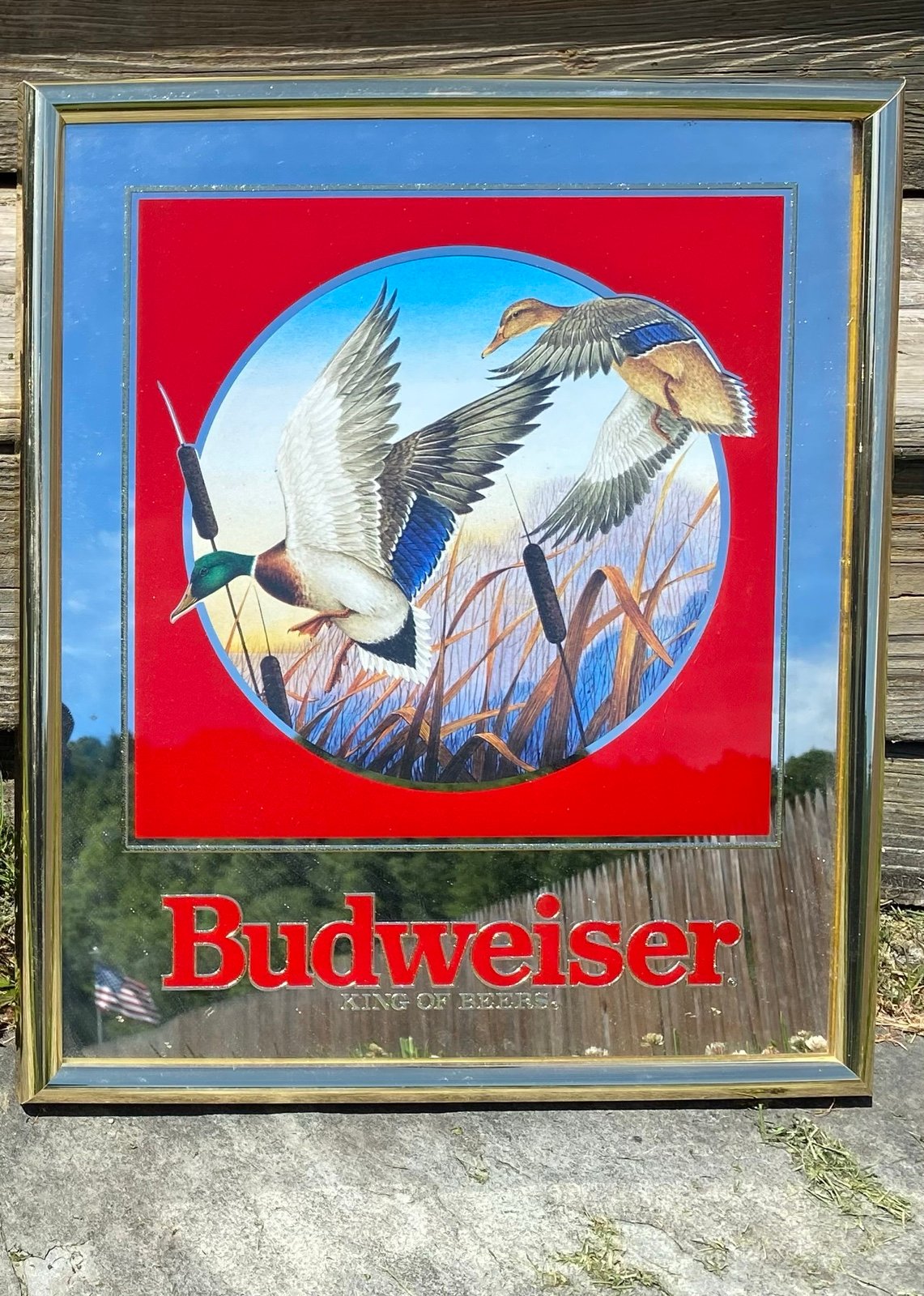 Vintage Budweiser Duck Mirror