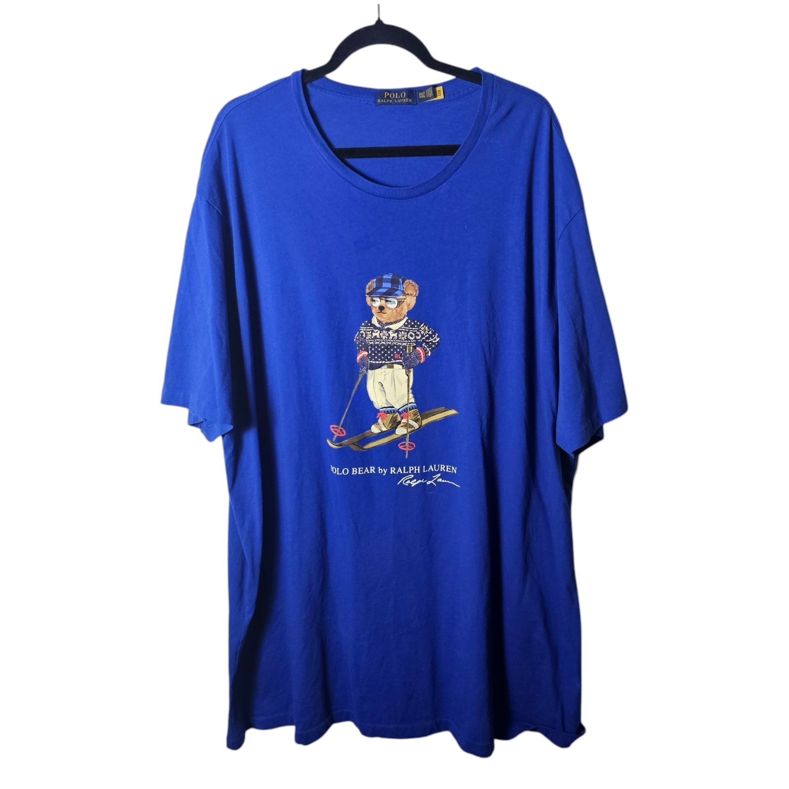 Polo Ralph Lauren 3XLT Blue T-Shirt Ski Bear Graphic Tee Preppy Classic Casual