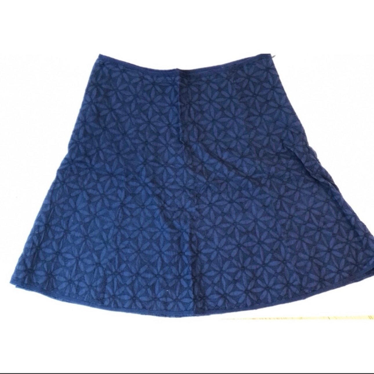 Retro J.Crew Blue Eyelet Floral Skirt Lined M Cotton