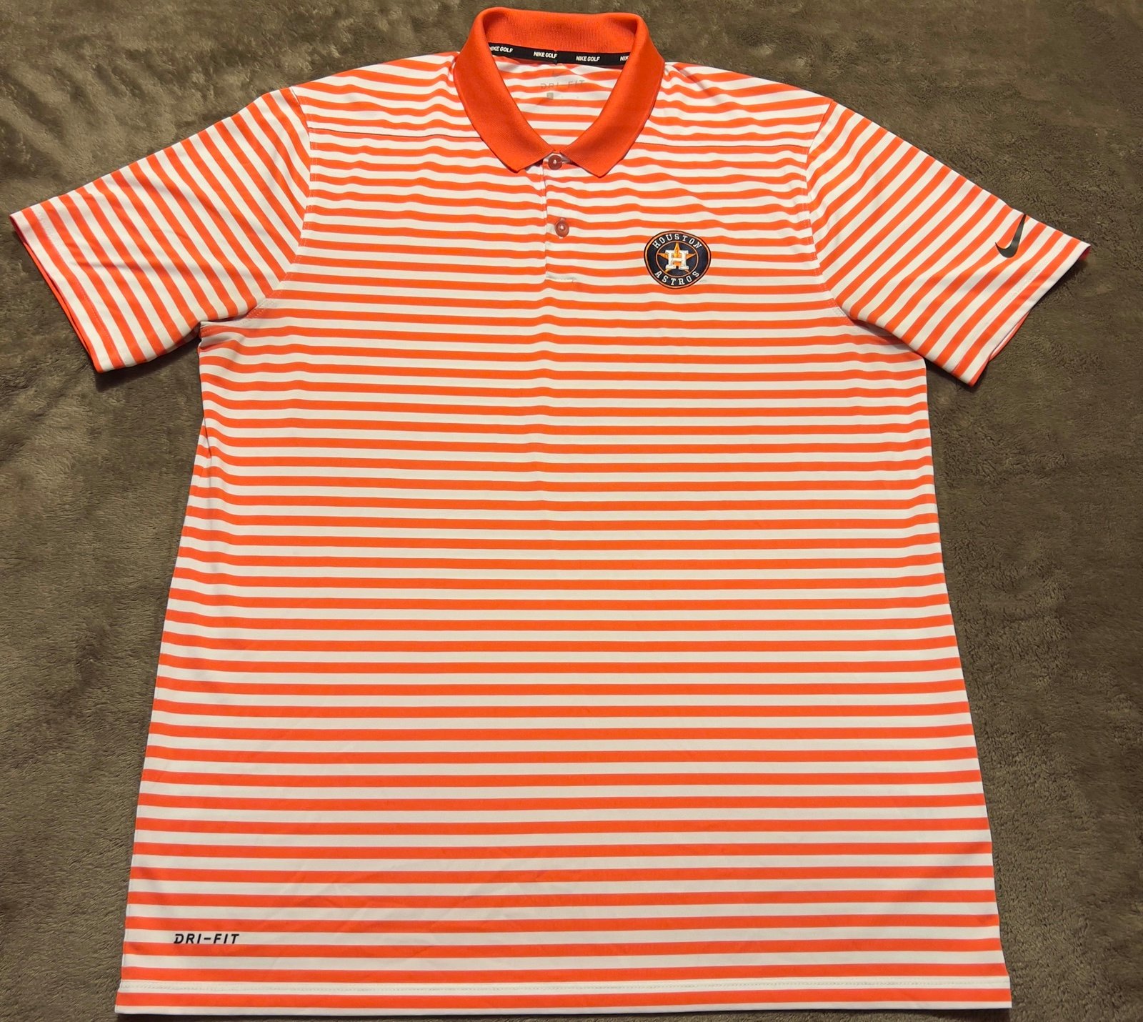 Nike Dri-Fit Houston Astros Striped Polo Shirt
