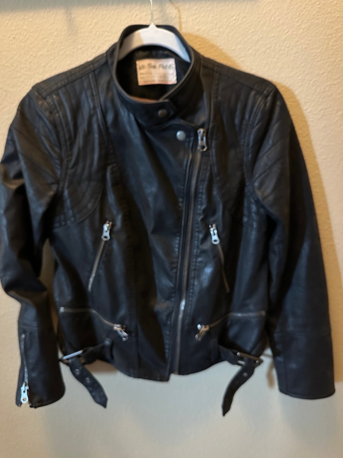 We the free people faux vegan leather moto jacket small