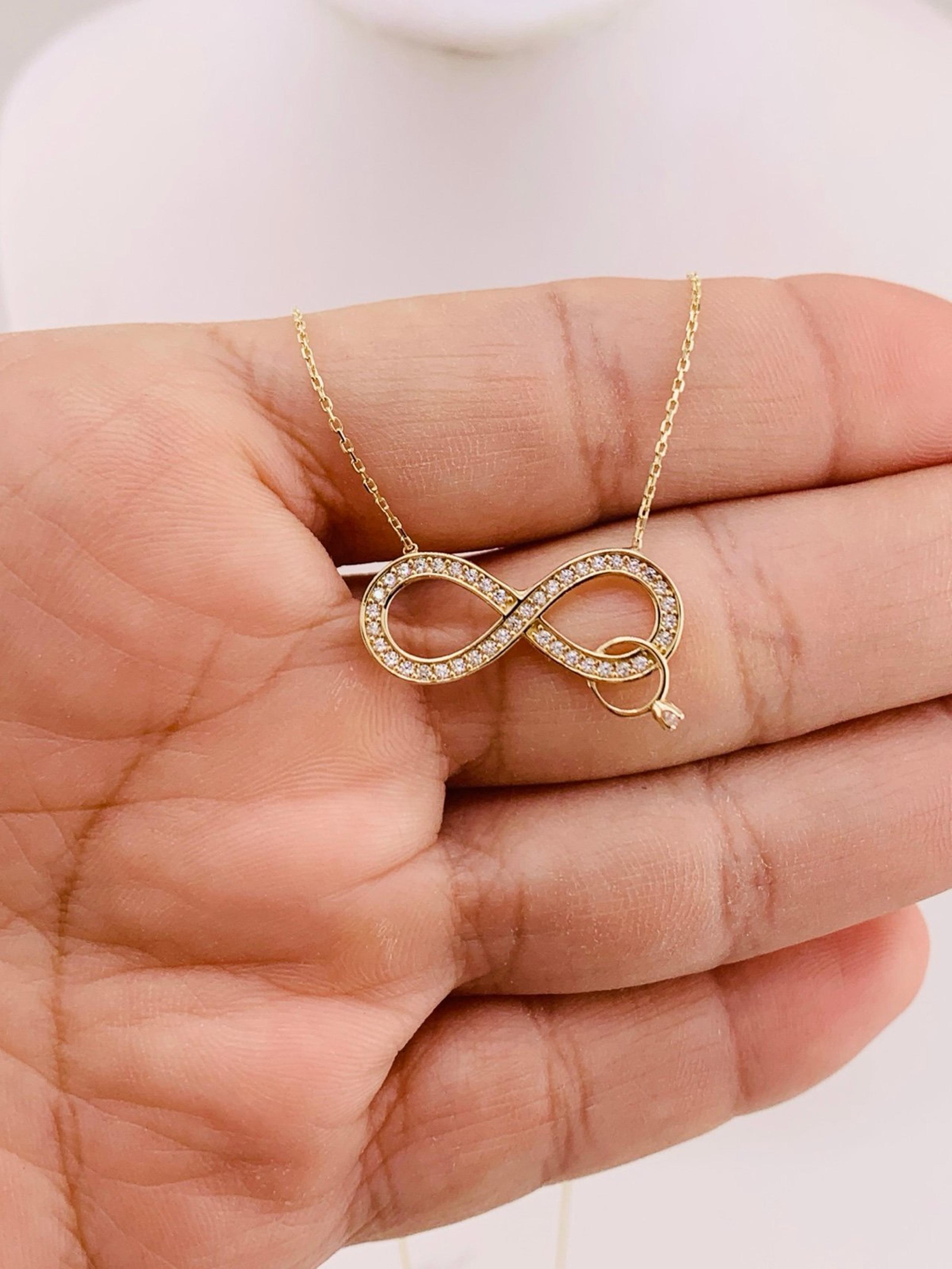 ❤️ Real 14k solid gold necklace infinity