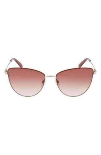 NEW Longchamp LO152S 731 Gold & Cappuccino Sunglasses with Pink Lenses