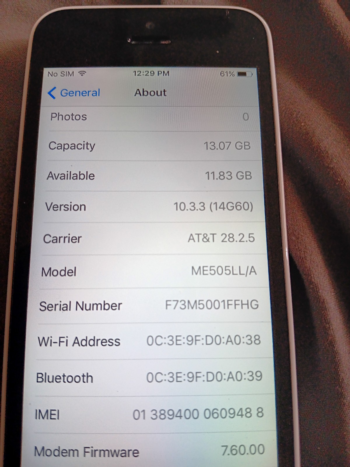 Apple Iphone 5c A1532 Me505ll/a 16gb unlocked Clean