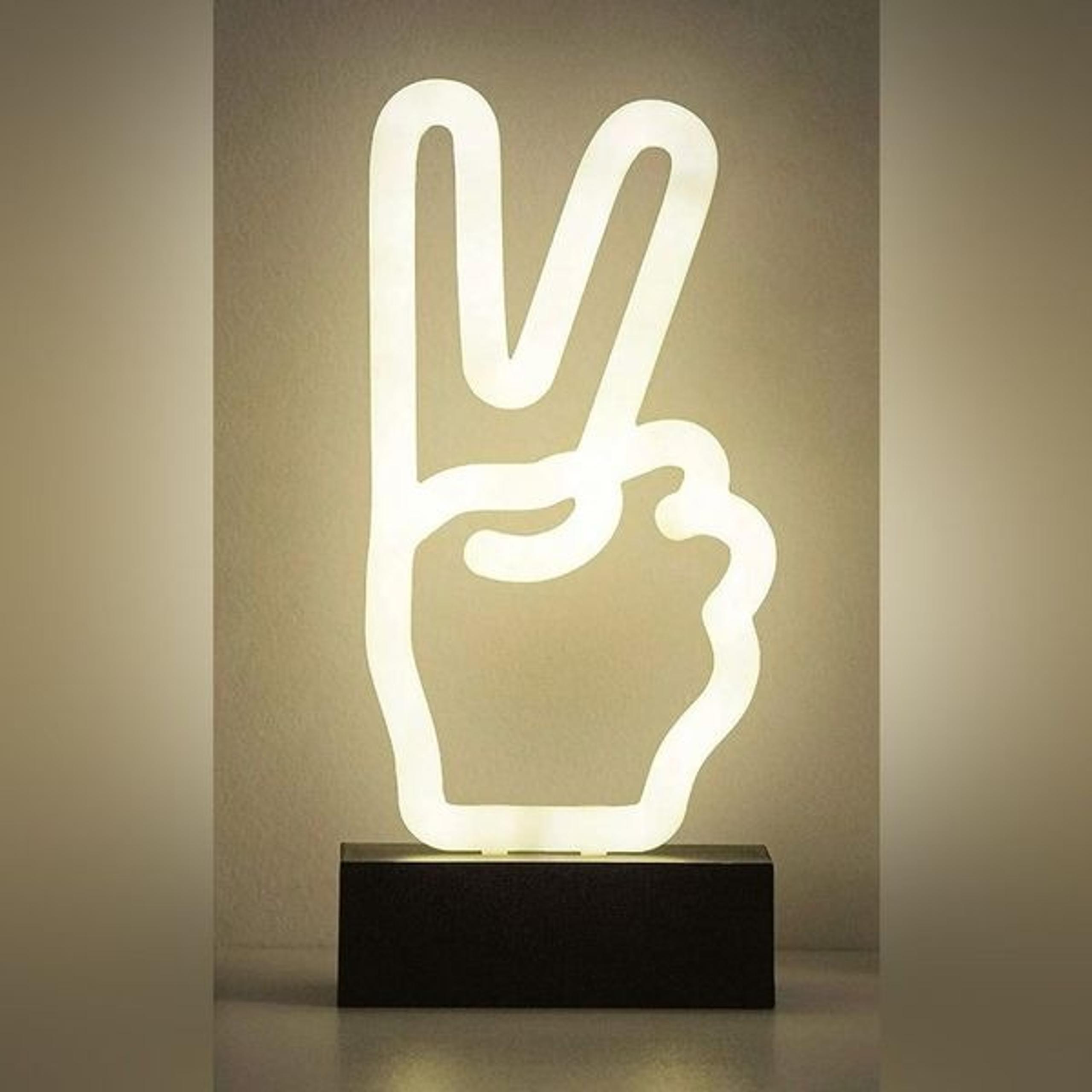 Neon Peace Sign Table Light New Desk Office Accessories Hippy Love Happiness