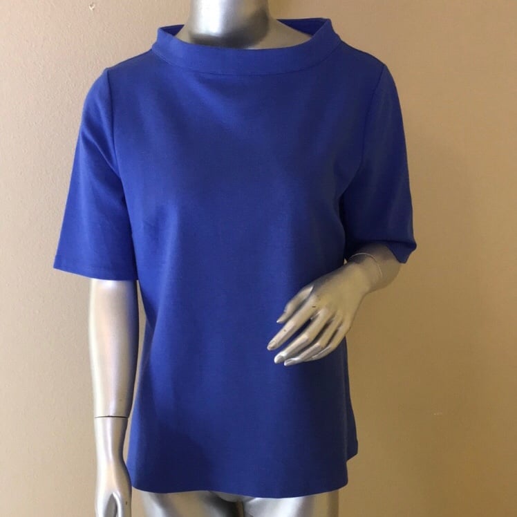 TALBOTS | KNIT MOCKNECK TOP BUTTON BACK