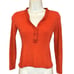 AKRIS PUNTO Orange Ribbed Wool Button Knit Top NWT Size X-Small
