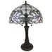 White Stained Glass Table Accent Reading Lamp - Radiates Timeless Beauty 23in