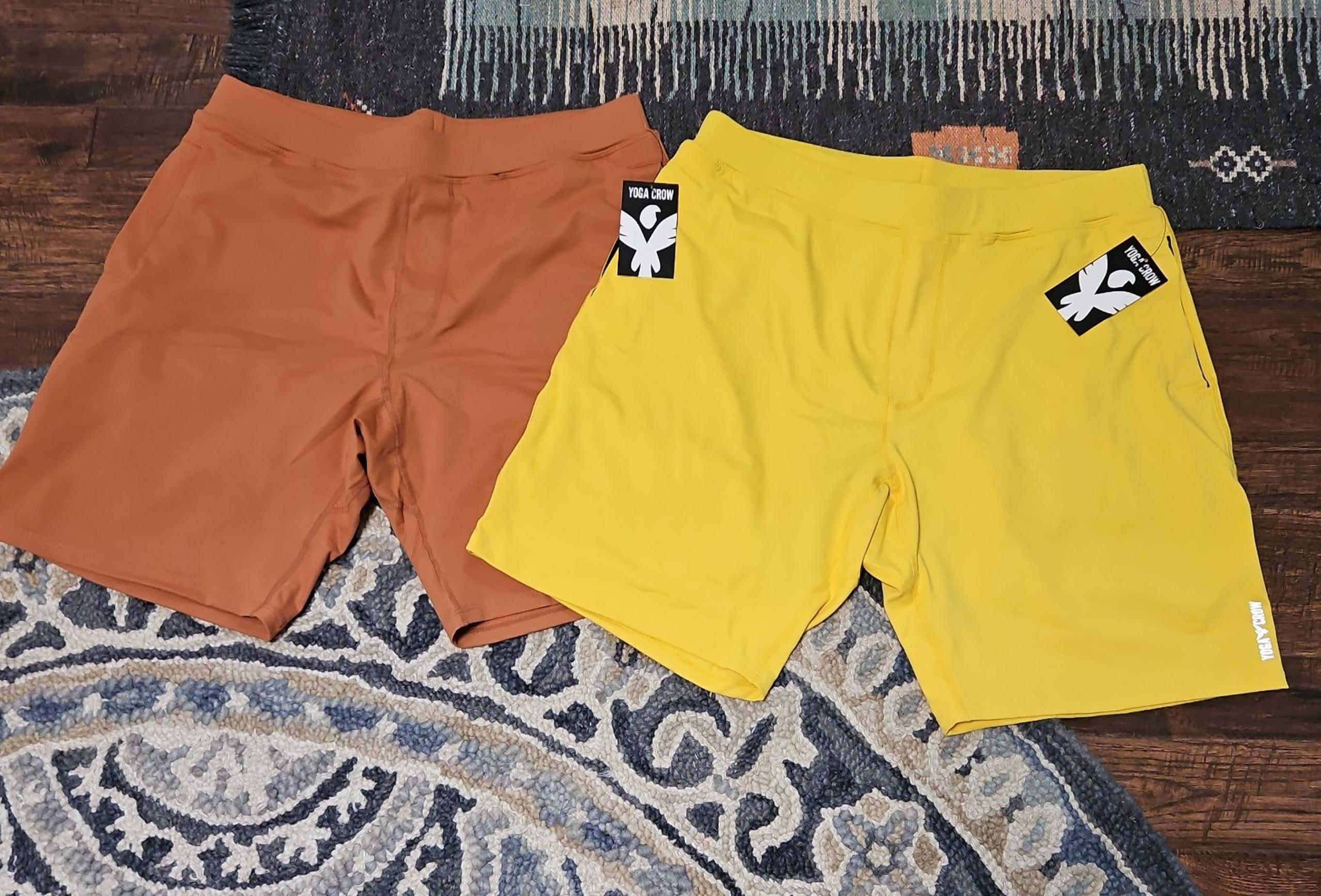 2 pair Yoga Crow athletic shorts for men size large