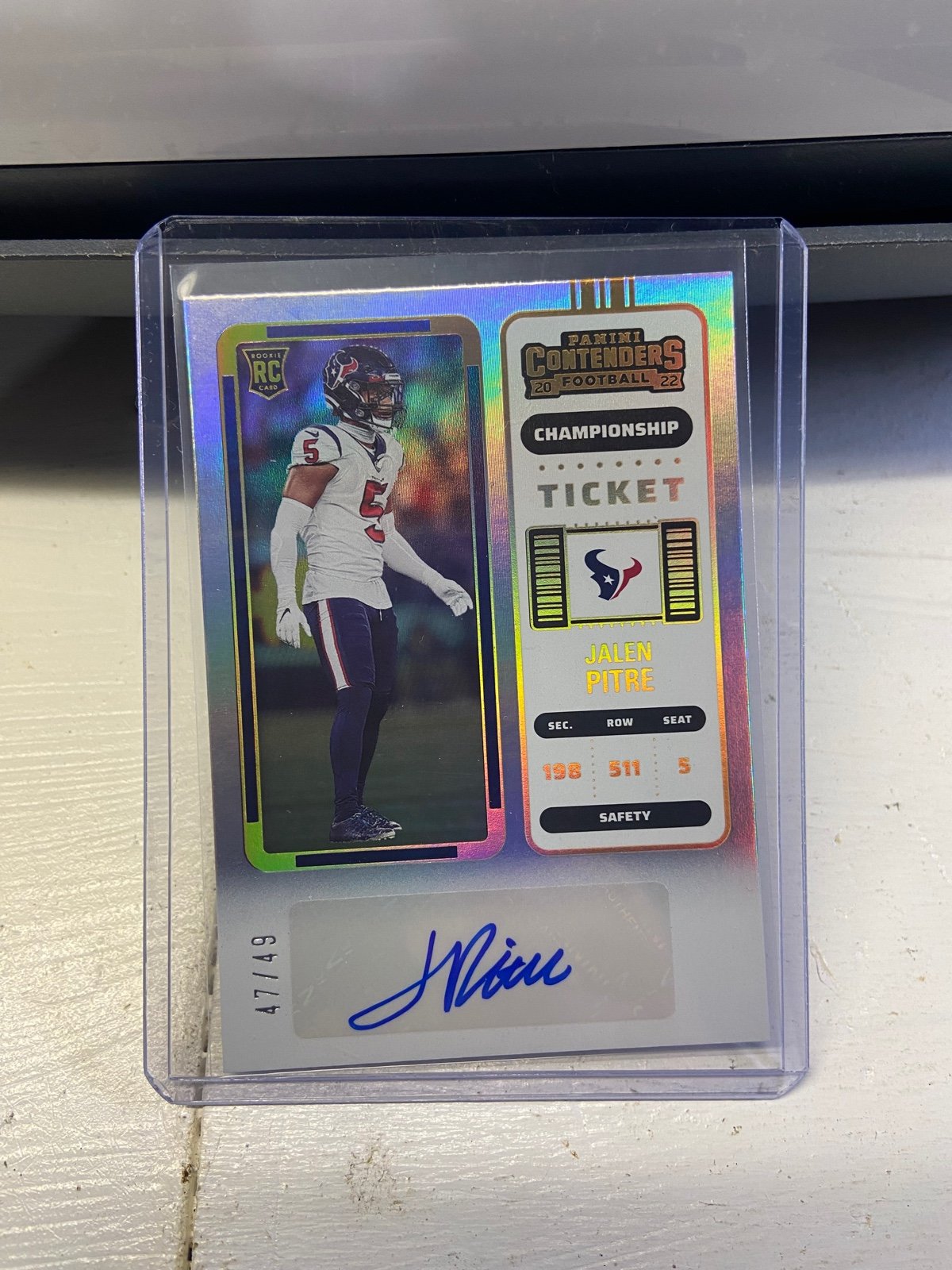 2022 Panini Contenders Football Jalen Pitre Championship Ticket RC Auto /49 SP