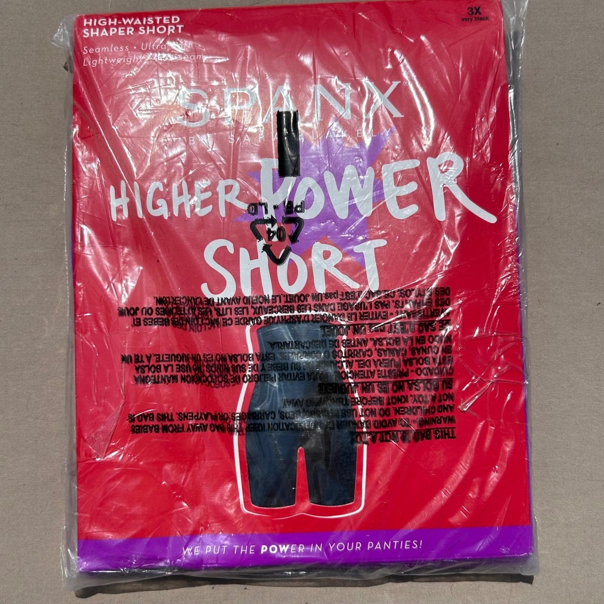 Spanx Higher Power Shaper Short High-Waisted Seamless Lightweight 3X Very Black