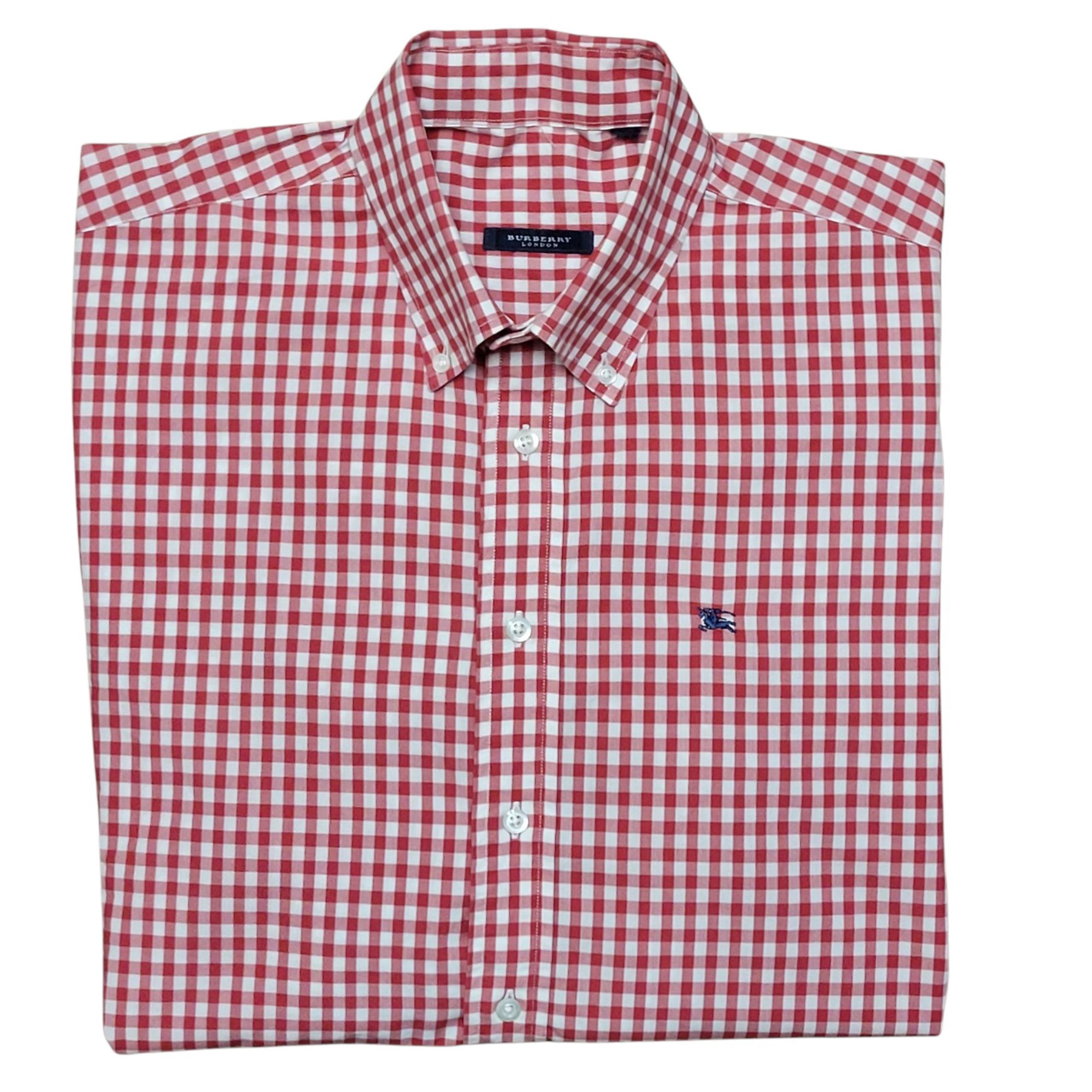 Burberry Men's s Gingham Plaid Button Down Shirt Sz 2xl