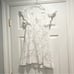 Free People White Lace Mini Dress Square neck Embellishments Ruffle Sleeve XS