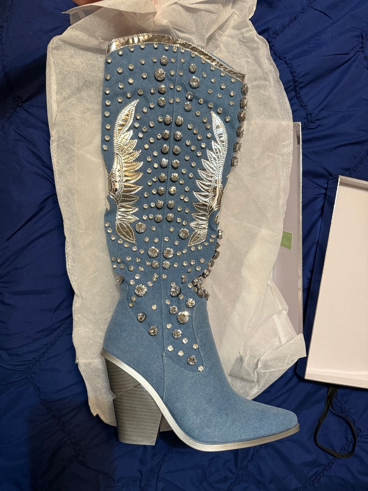 Azalea Wang Rhinestone Boots