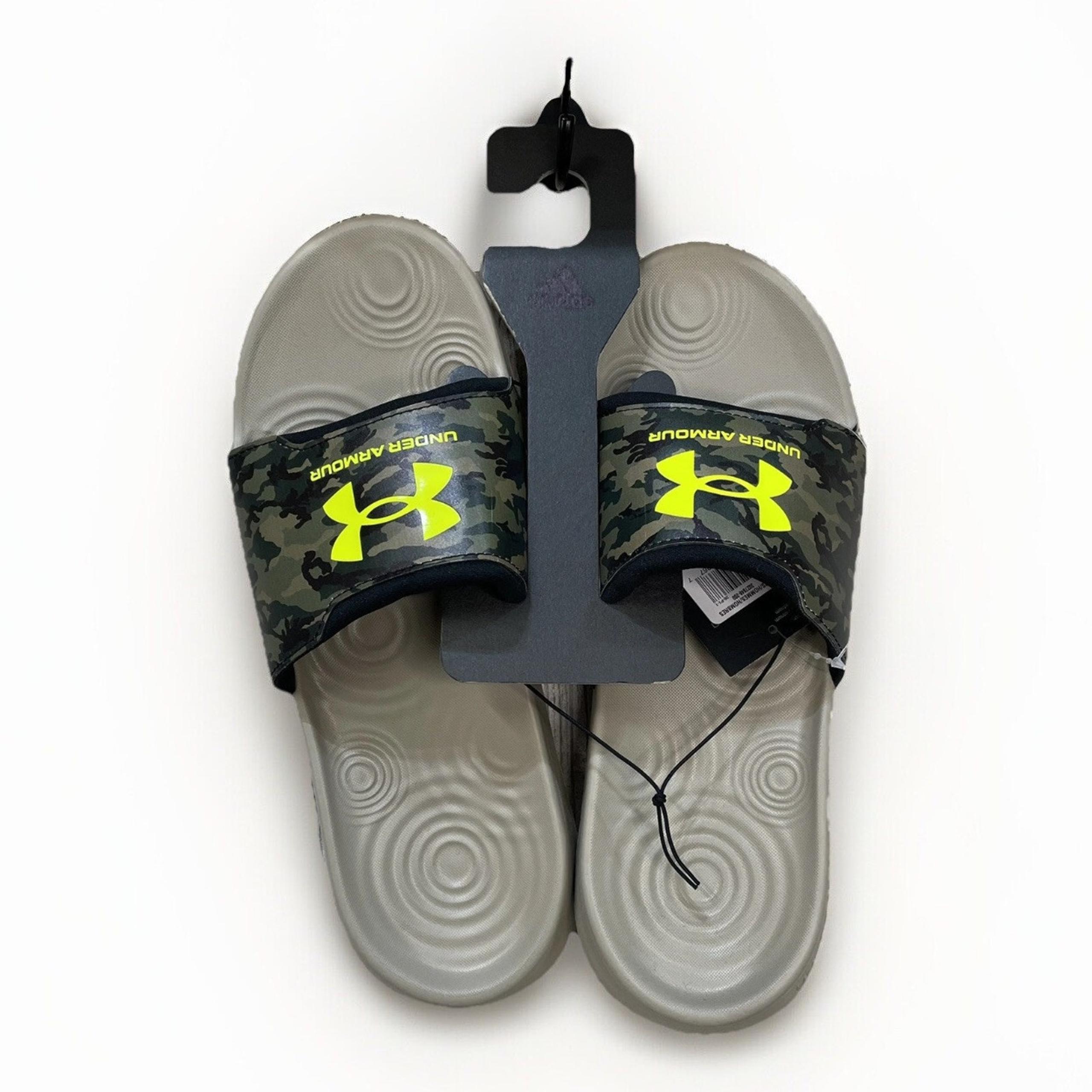 Under Armour Mens Size 11 Green Ignite Select Camo Slip On Slide Sandals New