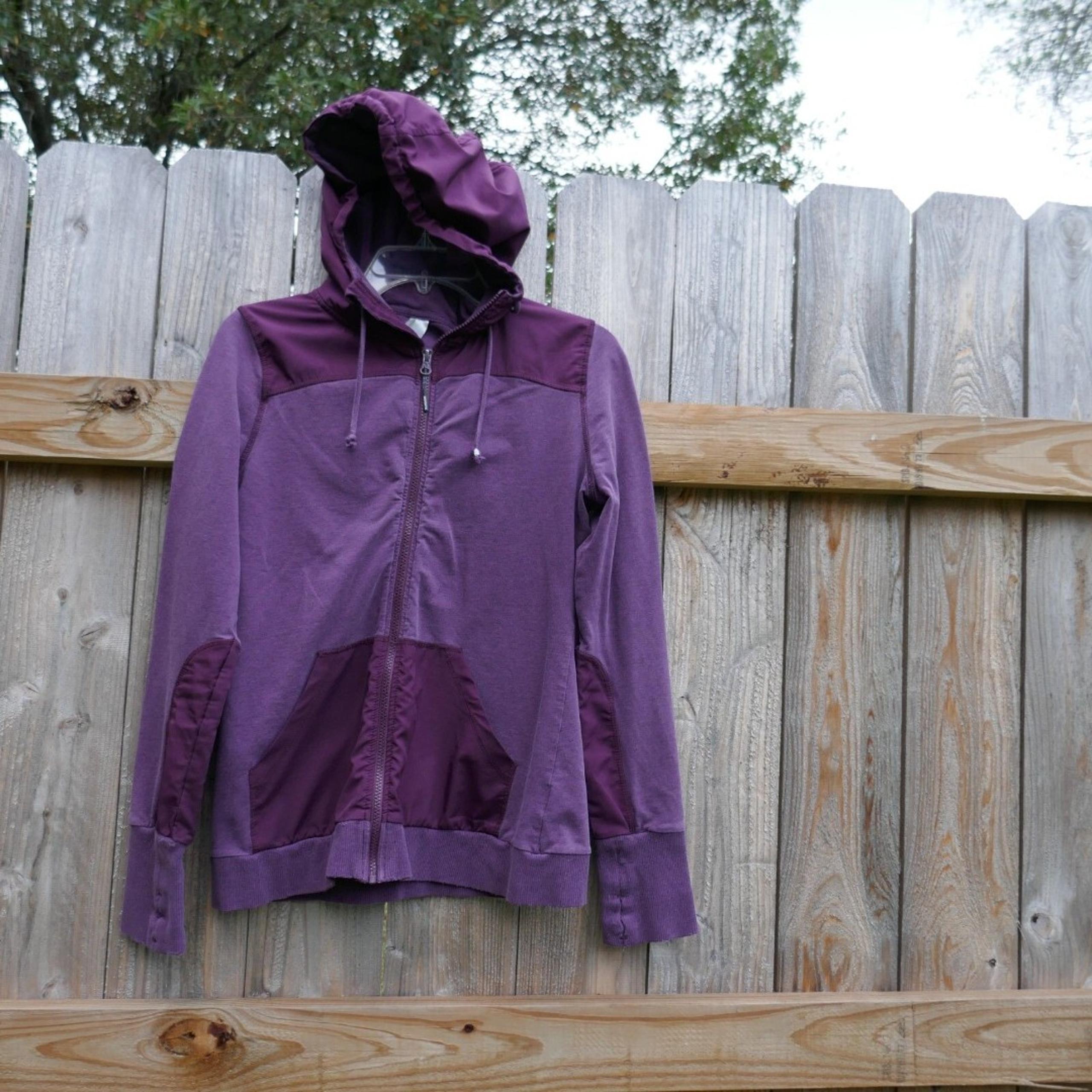 Mondetta Womens Hooded Jacket Full Zip Purple Cotton Blend Medium