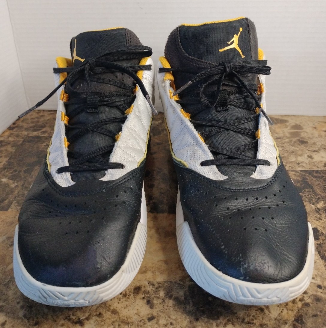 Men's Nike Air Jordans,Stay Loyal-White Taxi Black With Yellow.  Size 10