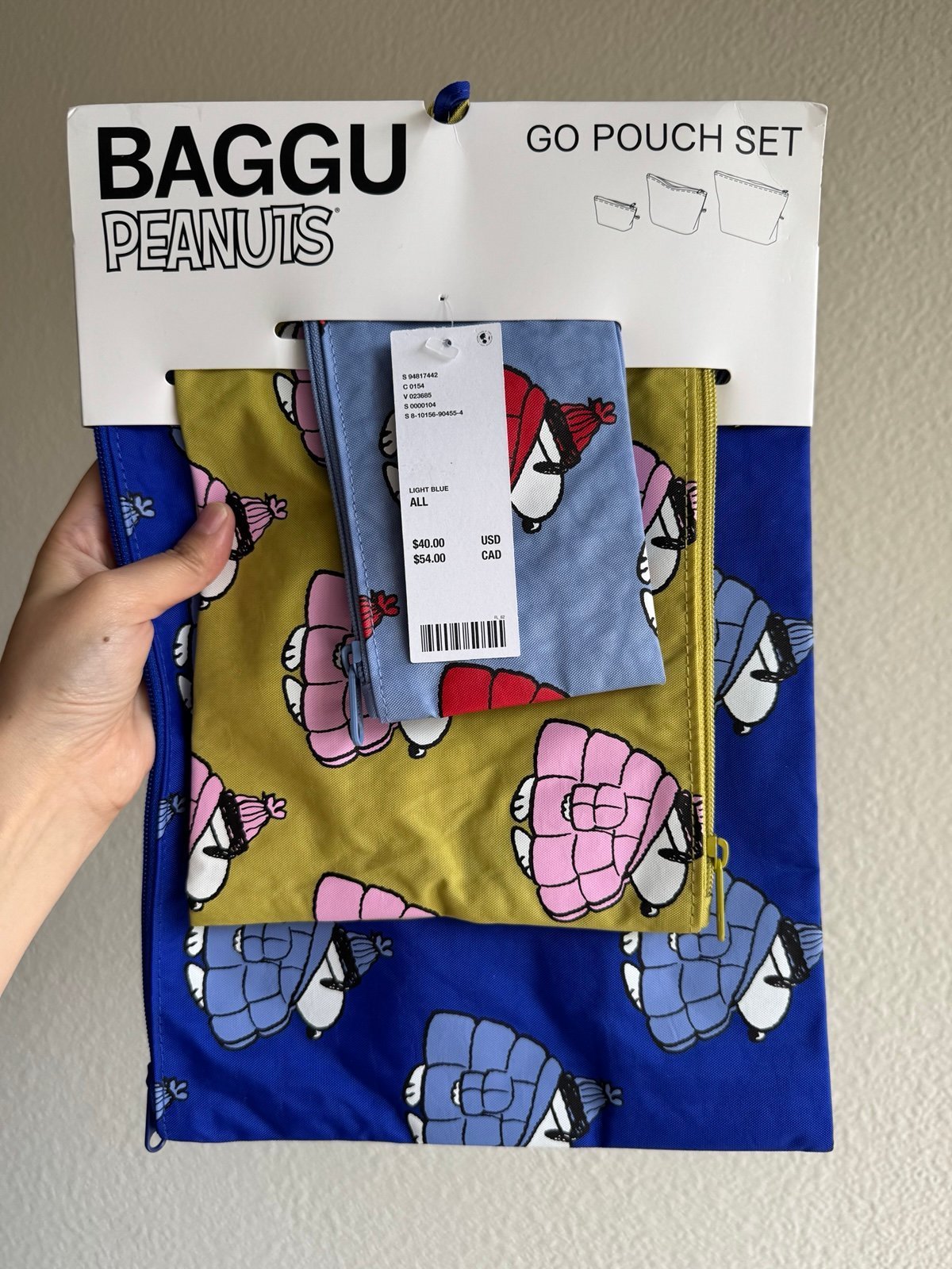 Baggu X Peanuts Snoopy Go Pouch Set