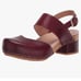 Dansko Malin Burnished Calf Mahogany Leather Buckle Close Toe Sandal Heel NEW 41