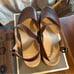 Dansko Malin Burnished Calf Mahogany Leather Buckle Close Toe Sandal Heel NEW 41