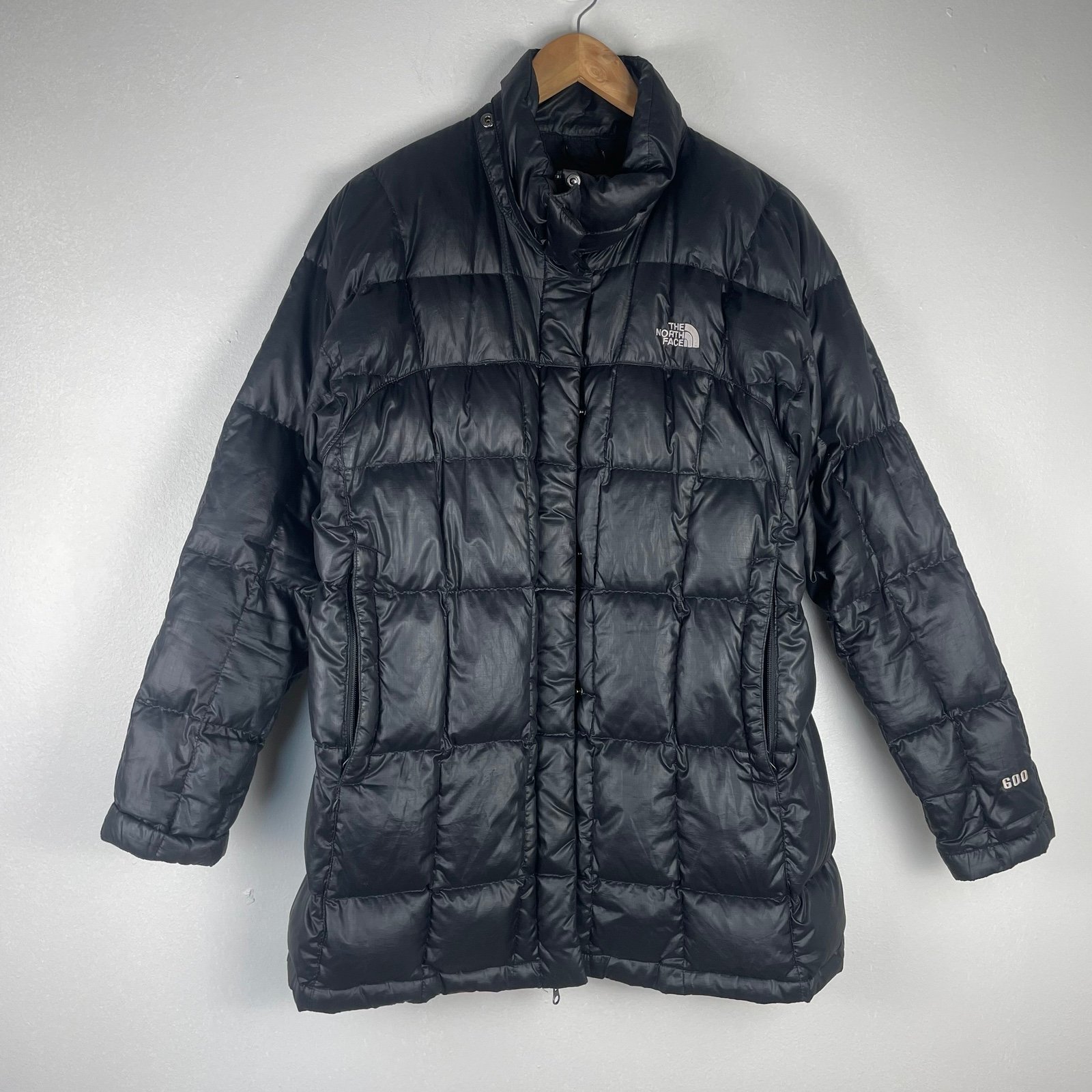 The North Face Jacket 600 Goose Down Midi Puffer Coat Black XL Hiking Outdoors
