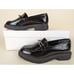 Alfani Galilyao Loafer Flats Womens 6.5M Black Faux Patent Slip On Y2K Shoes NWT