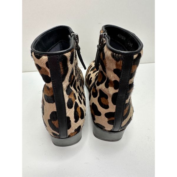 Aquatalia Fuoco Weatherproof Leopard shops Print Calf Hair Ankle Booties Size 5.5 New