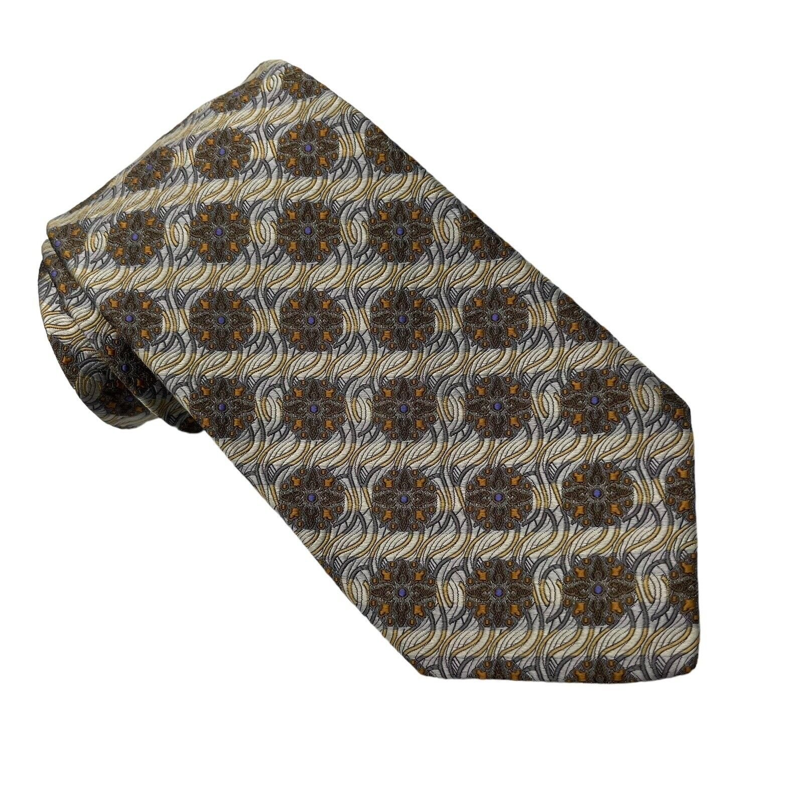 Vtg Robert Talbott Best Of Class Nordstrom Jacquard Geometric Silk Necktie Tie
