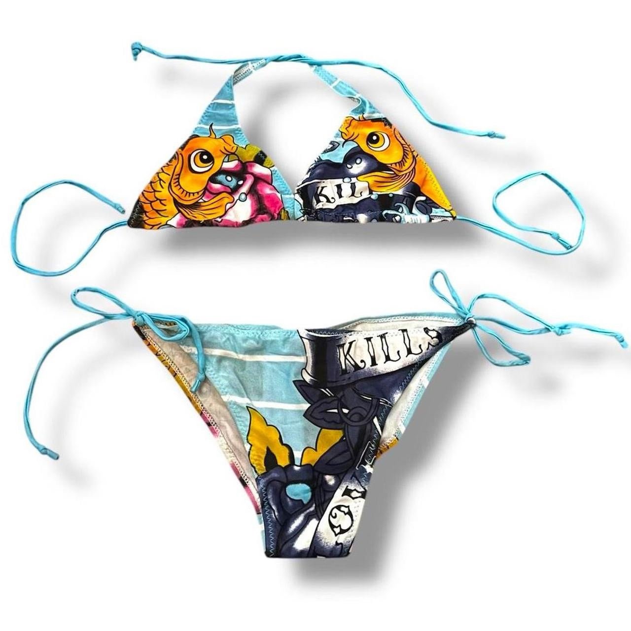deadstock ed hardy koi fish bikini