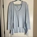 Free People Sky Blue Catalina High Low Side Slit Raw Hem Thermal