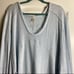 Free People Sky Blue Catalina High Low Side Slit Raw Hem Thermal