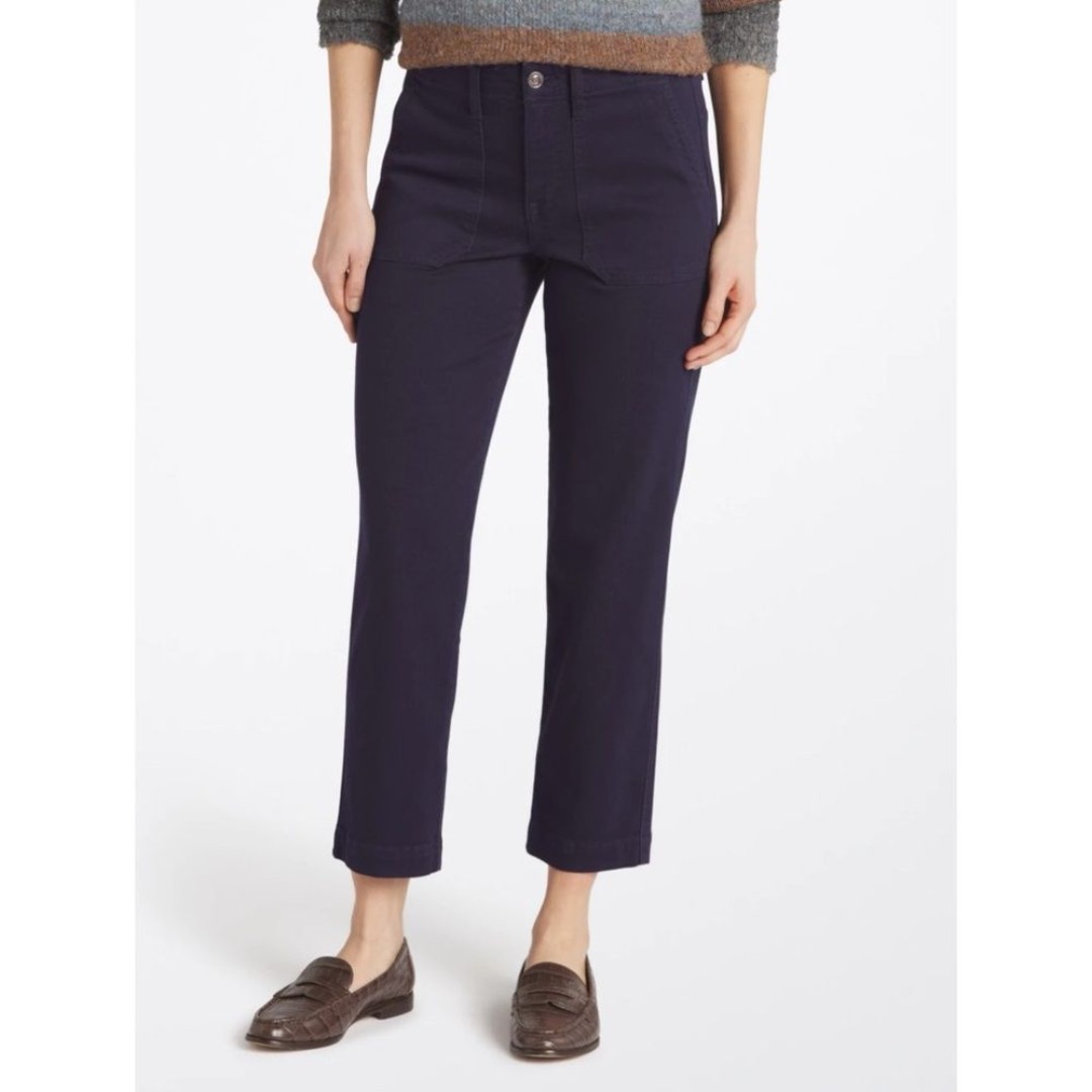 Studio Blue Navy Sophia Relaxed Utility Pocket Pants Womens Size 33