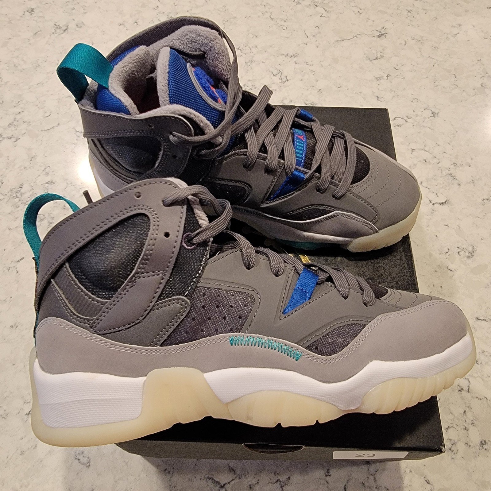 Jordan's Jumpman Two Trey 'Cement Grey Sport Royal' Size 7 Youth (Women's 8.5)