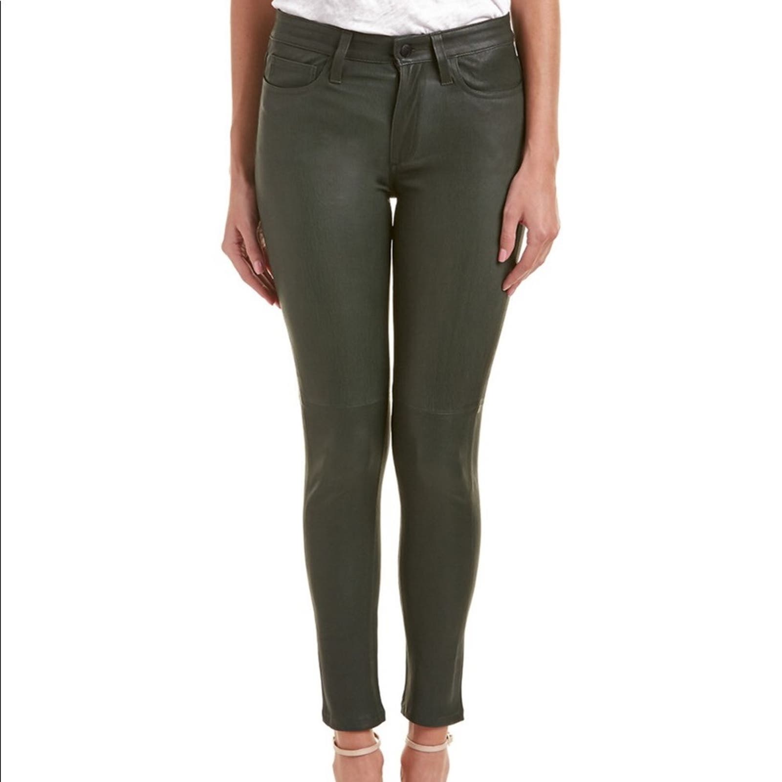 Leather Jeans JOE'S The Charlie Burnt Jade Skinny