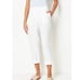 J. Jill Purejill Linen White Roll Tab Rolled Hem Cropped Pants Size L Petite