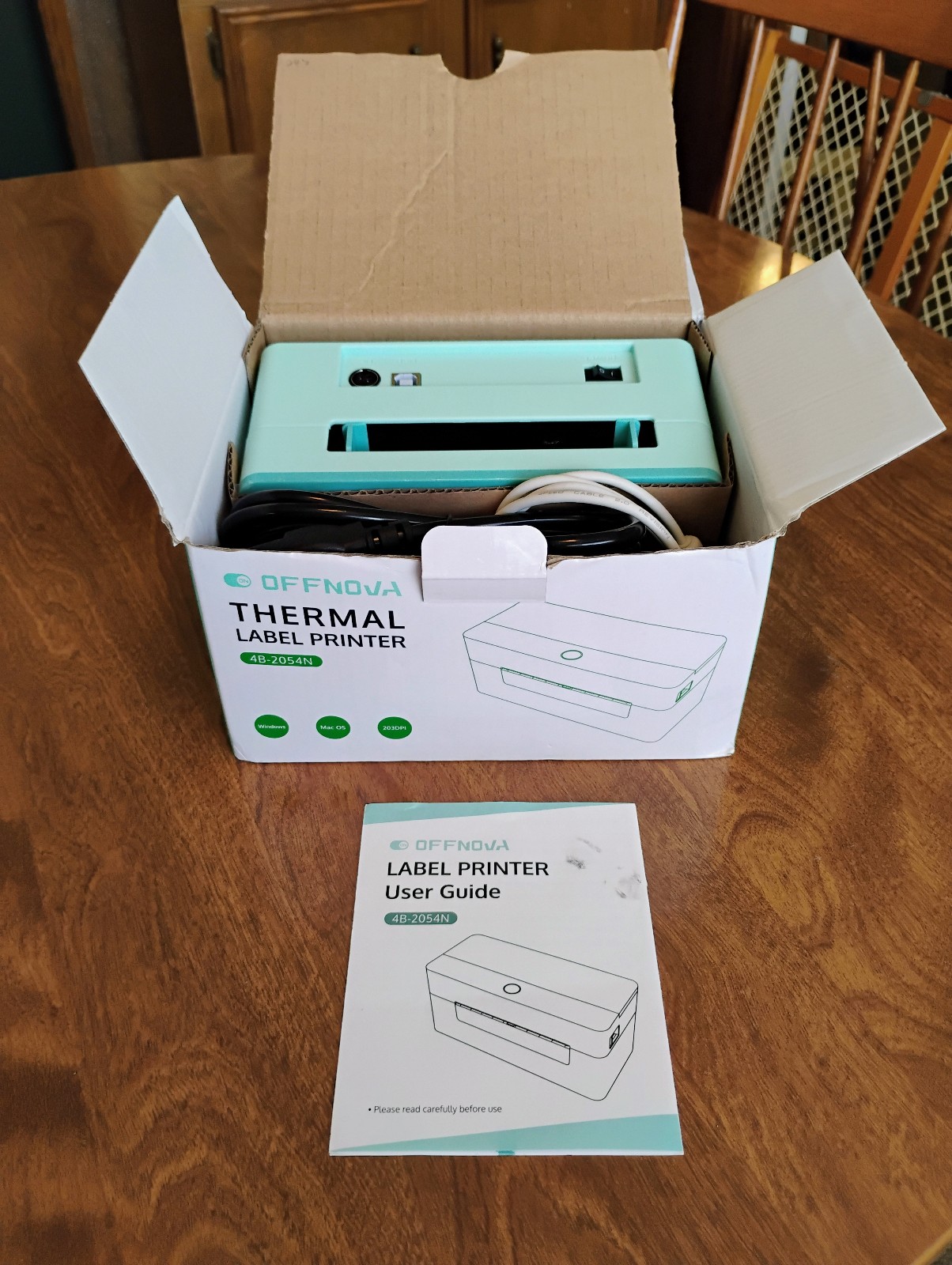Offnova thermal label printer 4x6 labels 4B-2054N new in box. Never used 203DPI